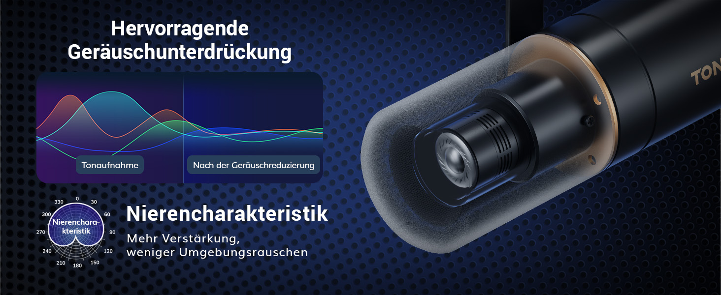 Мікрофон TONOR TD510+ для стрімінгу та запису: XLR/USB, динамічний, з кріпленням та кнопкою Mute