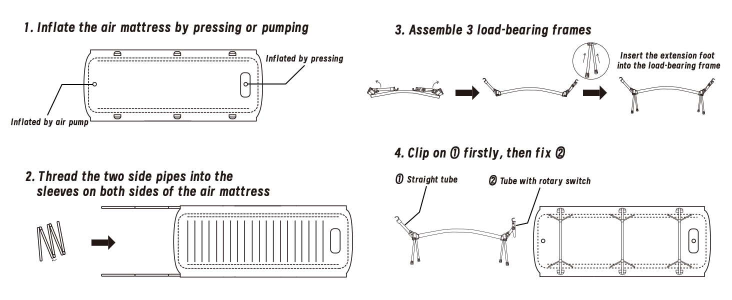 Розкладне ліжко-спальник туристичне, ультралегке, 160кг, блакитне. З алюмінієвою конструкцією та антирипстоп тканиною для кемпінгу, відпочинку на природі, вдома та на пляжі