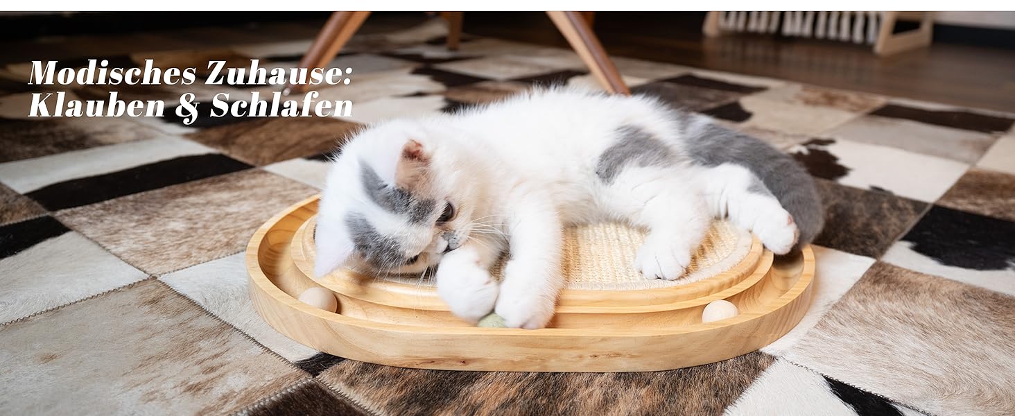 Кігтеточка CheerPals 2-в-1 для котів з натурального сизалю та м'яти, 43x33x3 см