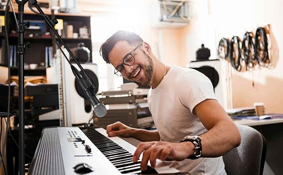 Підставка для мікрофона Lemxadd з регульованим кріпленням, сумісна з Blue Yeti, Samson Q2U, Fifine K6. Комплект з чохлом, адаптером 3/8' - 5/8' та кріпленнями