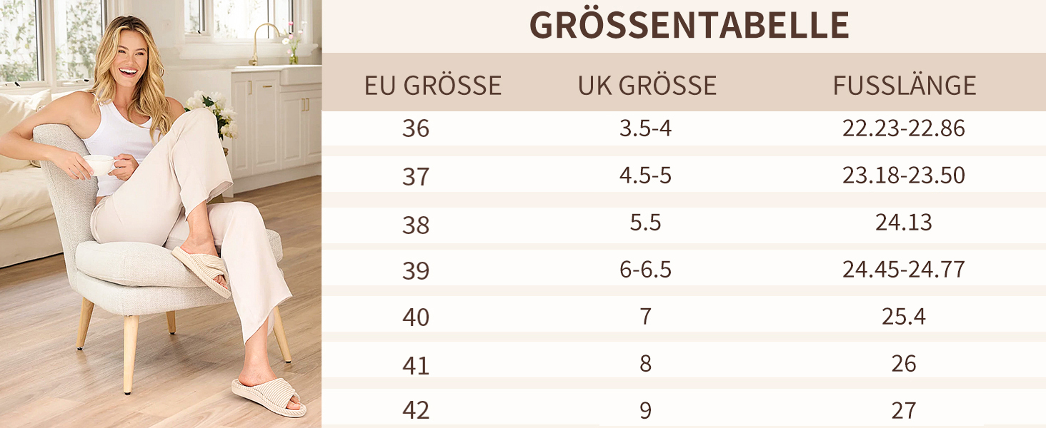 Ортопедичні домашні тапочки для жінок Litfun з піною з пам'яті, підтримкою склепіння стопи, регульованою липучкою, відкритими пальцями, з корду, бежеві, 39 EU