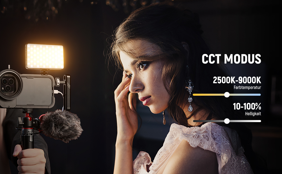 NEEWER LED світло для селфі та татуювань BL120B - сумісне з iPhone, з кліпсою, CPL фільтром, штативом та тримачем для телефону, для фото та відео