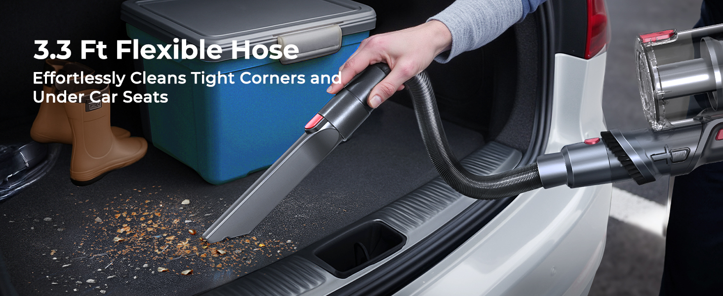 Бездротовий акумуляторний пилосос Fieety 8-в-1, 50kPa, 600W, 65 хв, 1.6л, без мішка, з антизаплутуванням волосся, насадка для диванів, станція зарядки, для шерсті тварин, килимів, твердих поверхонь, авто