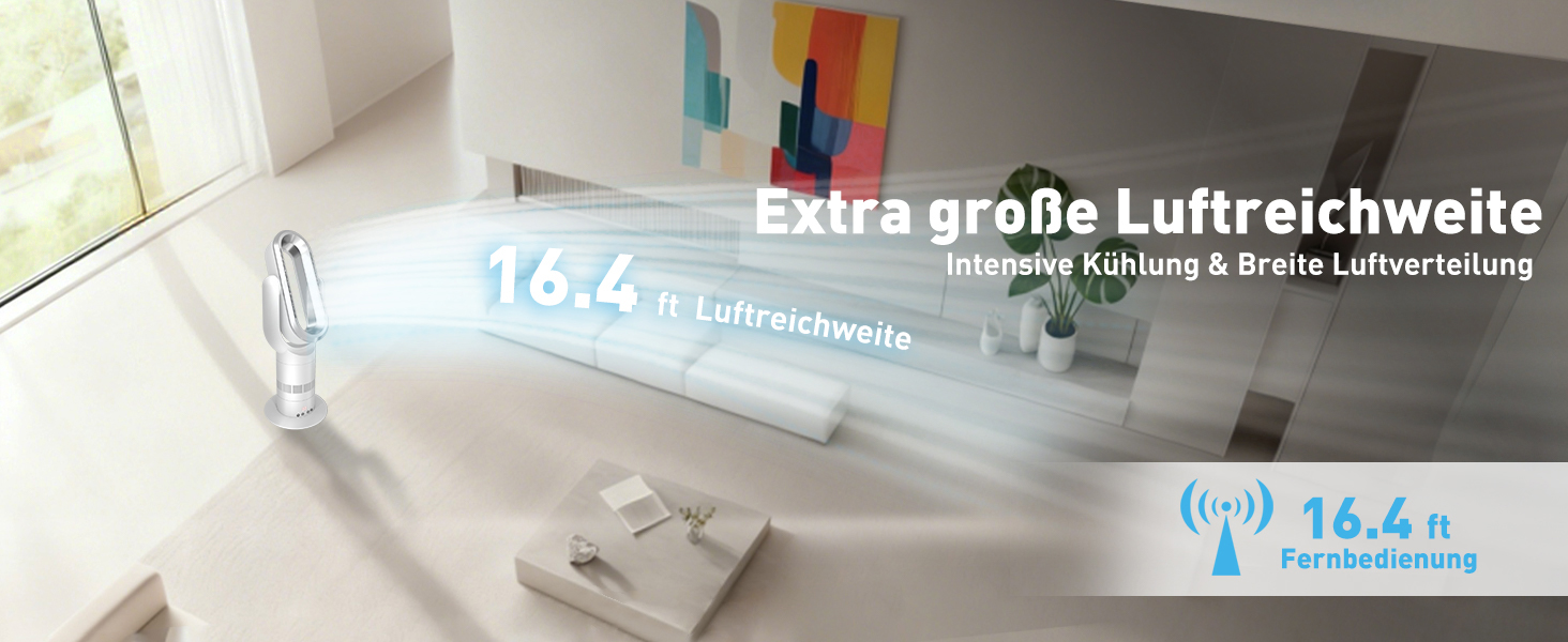 Безлопатевий вентилятор-нагрівач 2-в-1 TP18Pro: 10 режимів охолодження, 3 - обігріву, дистанційне та сенсорне керування, тихий DC-двигун