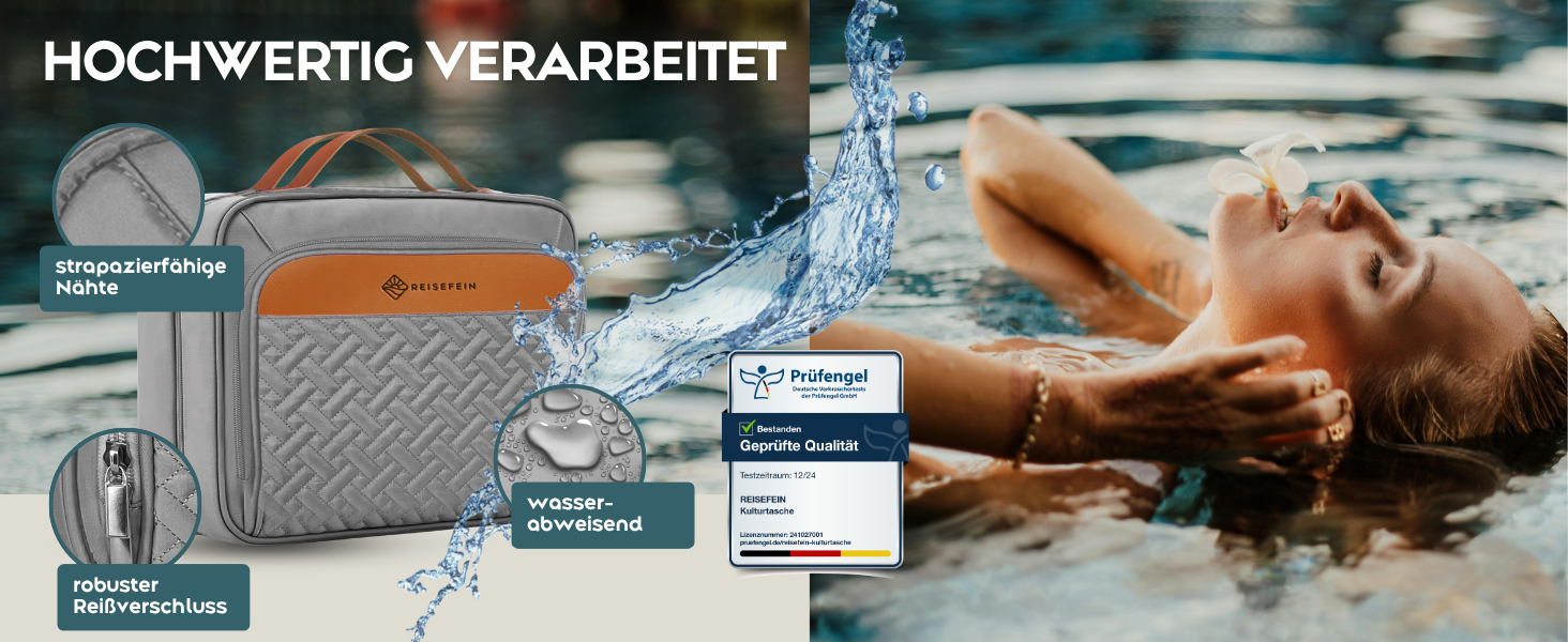 Косметичка для жінок велика 3-в-1 з гачком для підвішування, 4 відділення, відділення для прикрас та косметичка – практична дорожня косметичка сірого кольору