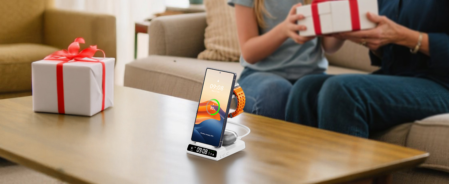 Бездротова зарядка leQuiven 3-в-1 для Samsung Galaxy S25 Ultra та інших моделей