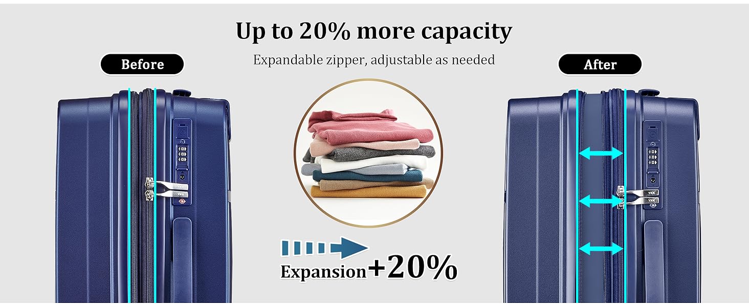 Набір валіз Joyway 4 шт. з жорстким корпусом та TSA-замком, розширюваний, чорний (блакитний)