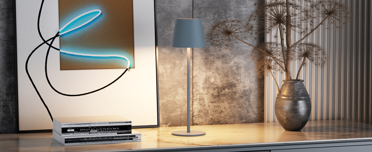 LED-лампа Klighten: 2 шт. акумуляторні настільні лампи з димуванням, USB-C, IP54, для дому та вулиці (блакитні)