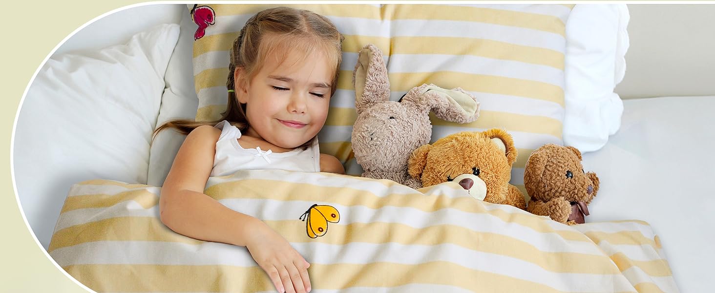 Комплект постільної білизни для дітей Gräfenstayn® з принтом тварин (жирафа та слон) - 100% бавовна (ренфорс) - ковдра 135x100 см, подушка 135x100 см