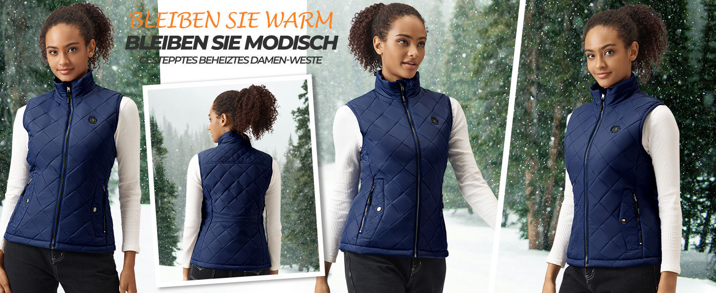 Жіночі грілки Heizwete 16000mAh 7,4V - 9 зон нагріву, 3 режими температури, для активного відпочинку (Синій, M)