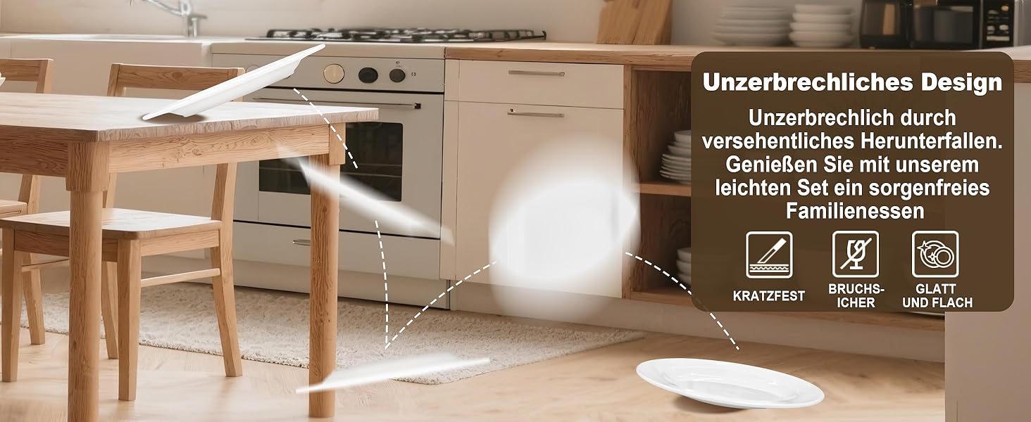 36-ти елементний набір посуду – міцний, легкий, з мисками для каші 26 oz, десертними та обідніми тарілками 10.5 дюймів, придатний для миття в посудомийній машині, багаторазовий, подарунок для дому, для щоденного використання, посудовий набір білий (10.5 дюймові тарілки білі, 12 комплектів)