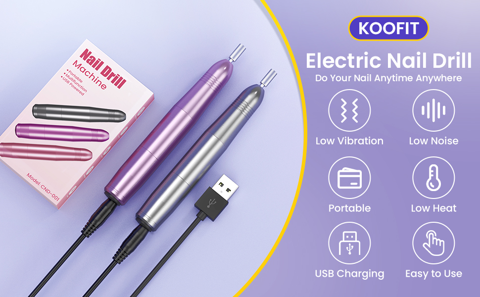 Електричний фрезер для нігтів з регулюванням швидкості, 20000 об/хв, для манікюру та педикюру, набір для видалення кутикули, Shellac, Acrylgel, гель-лаку, акрилу