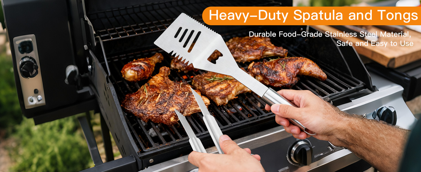 Набір грилю OUUTMEE 30шт з алюмінієвим кейсом: шампур, щипці, лопатка, ніж, пензлик для соусу. Інструменти для грилю, кемпінгу та відпочинку на природі