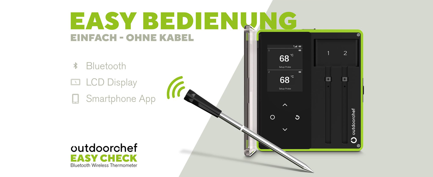 Термометр для гриля Outdoorchef Easy Check Bluetooth - бездротовий, двозонний