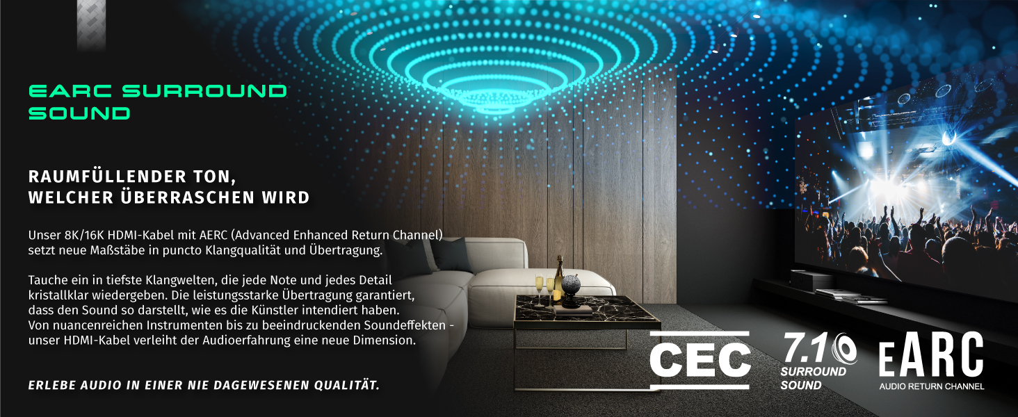 HDMI кабель 2.1 CSL 10м - 16K@30Hz, 8K@60Hz, 4K@120Hz - Ultra High Speed Ethernet 48Gbps - HDR 10+ eARC 3D VRR - для ігор, TV, PS5, Xbox