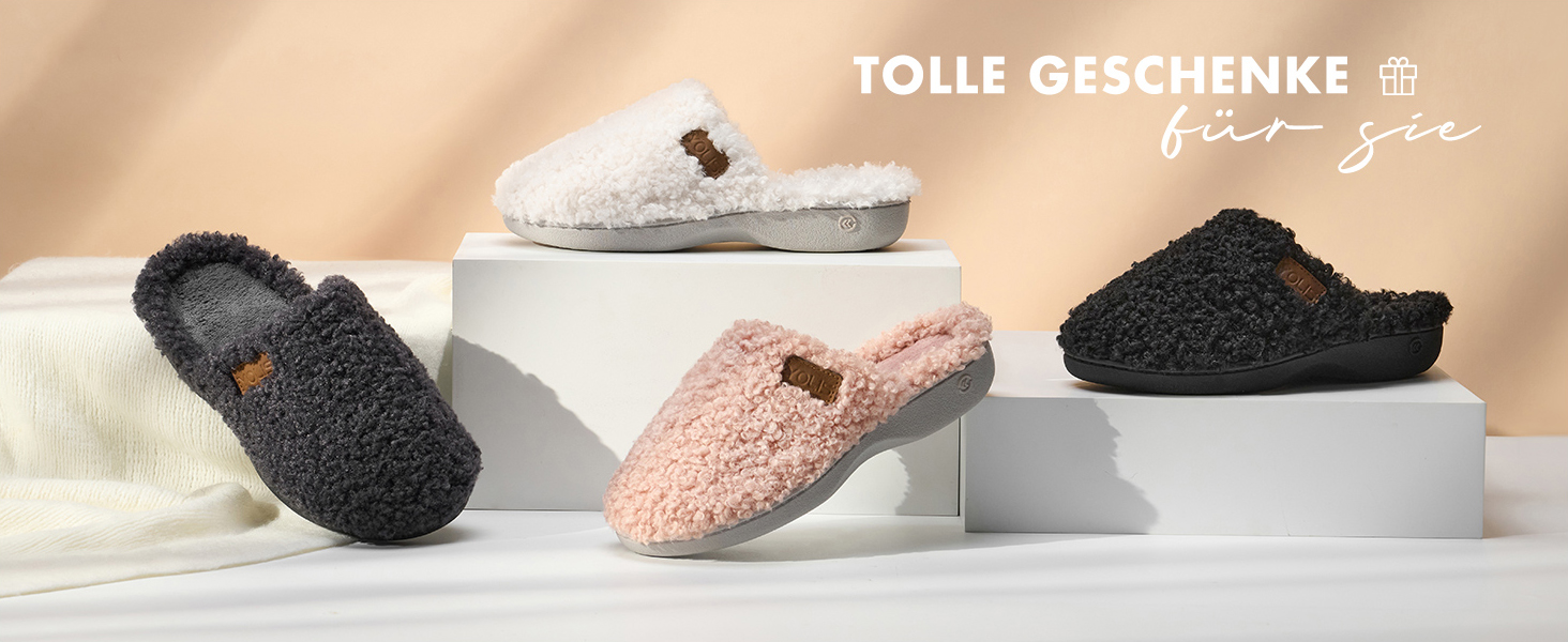 Жіночі тапочки YOLIS Flauschig з підтримкою склепіння стопи, м'які, з піною з пам'яті, зручні та теплі для дому та вулиці, чорні, 36/37 EU