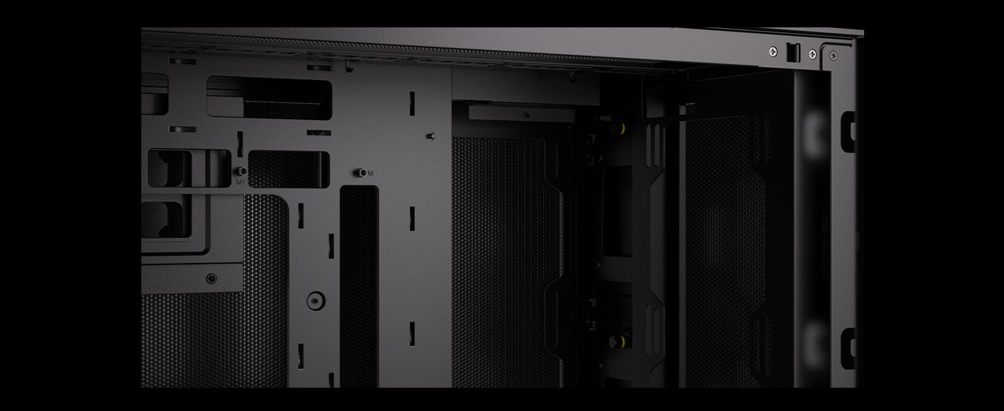 Корпус для ПК CORSAIR 2500D Airflow mATX: Чорний, 2-камерний, для водяного охолодження, сумісний з материнськими платами з реверсивним підключенням