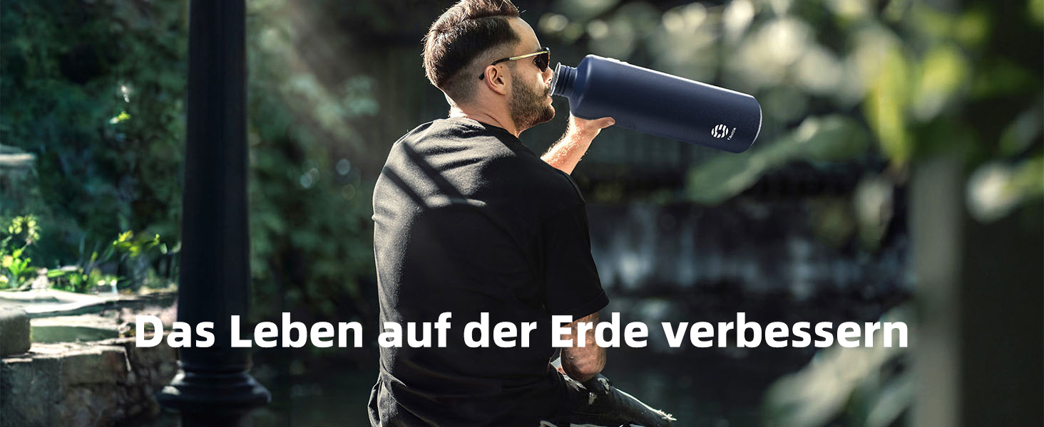 2L Stainless Steel Water Bottle | 2 Liter Single-Walled Water Canteen | Eco-Friendly Reusable Bottle | Plastic-Free and Leak-Proof Metal Water Bottle | 2l Eco Drinking Bottle, Green