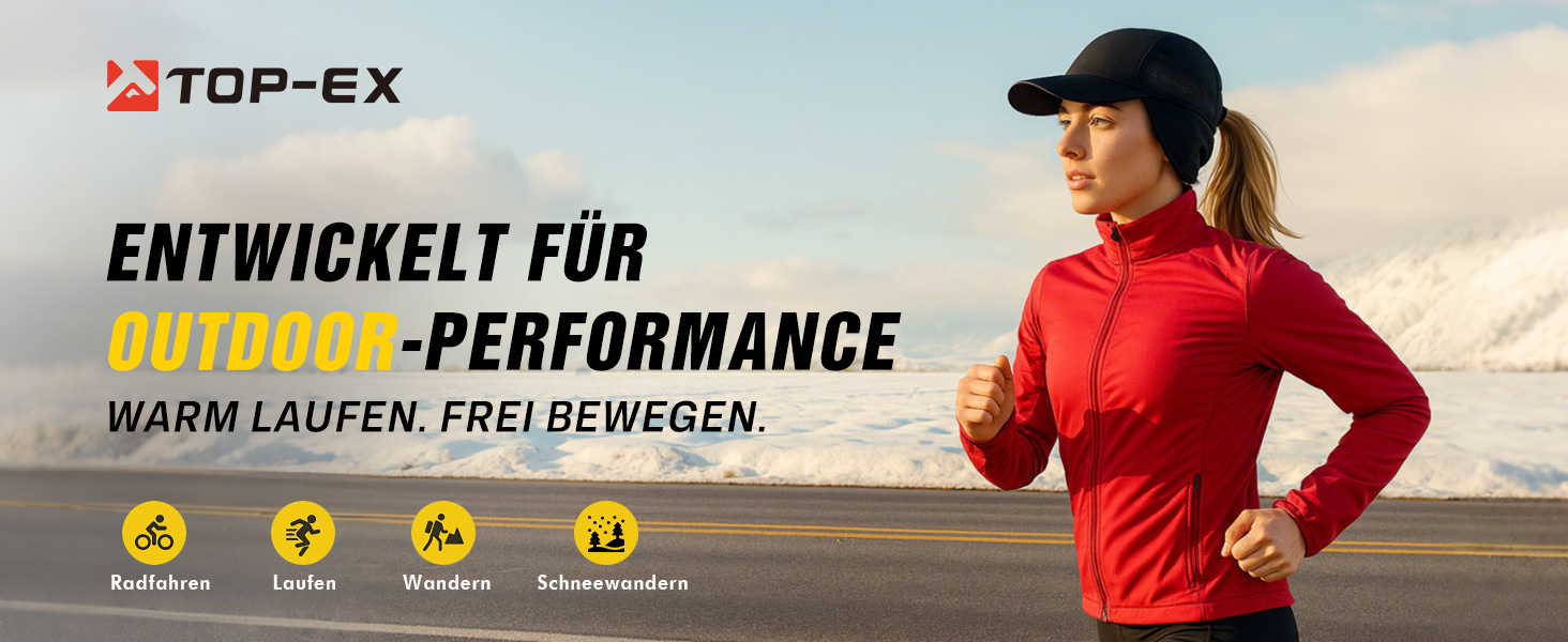 Водонепроникна шапка-базовка з відкидною козирком для бігу та зимових видів спорту, TOP-EX, L-XL, червона