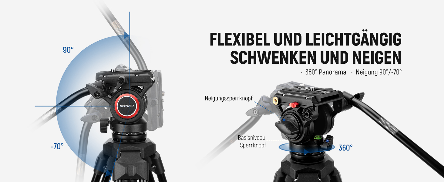 Штатив для камери Neewer з пливним упором TP73 для DSLR, Camcorder, DJI Gimbals, Manfrotto QR Plates, до 6 кг