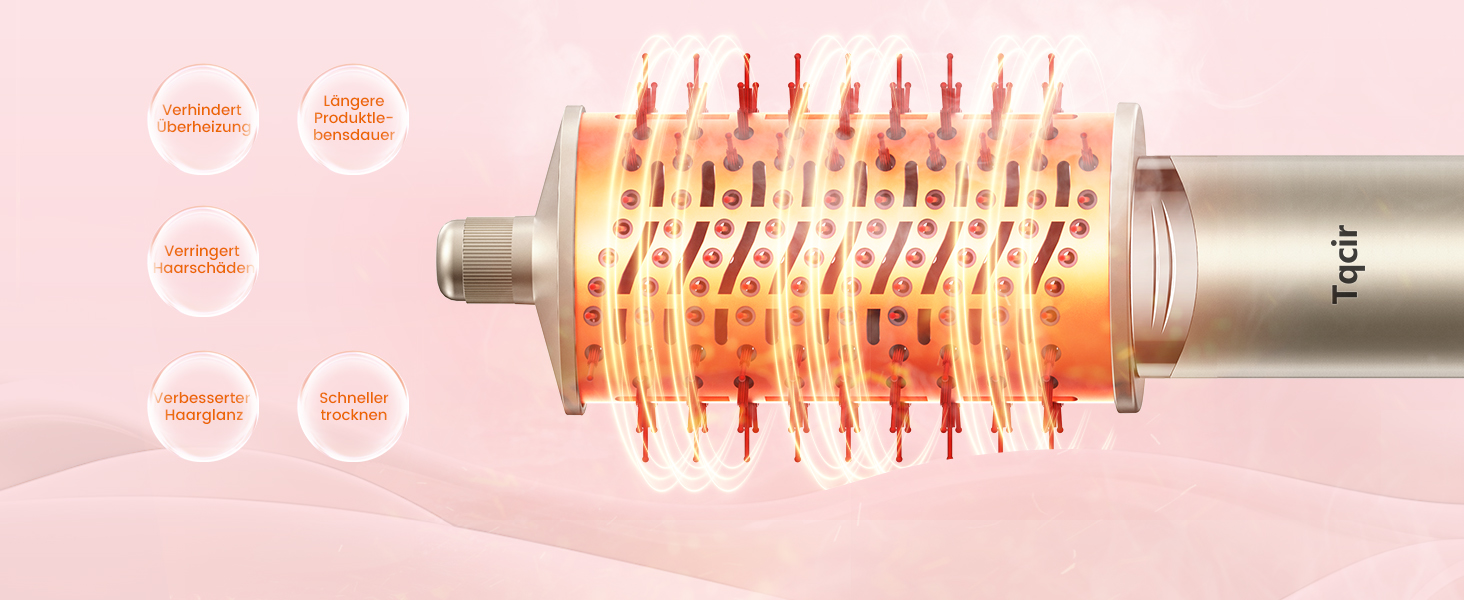 Airstyler 8-в-1: комплект для укладки та сушки волосся з автоматичною завивкою, щіткою, концентратором, дифузором, швидка сушка, без пошкодження волосся, золото