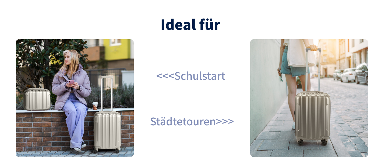 Набір валіз LEADZM 3 шт. з колесами, великий, жорсткий ABS+PC, телескопічна ручка, ручна поклажа (М'ятний)