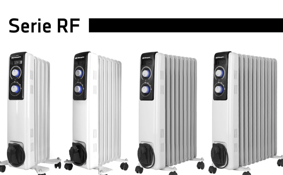 Радіатор масляний Orbegozo RF 2500, 2500 Вт, білий, модульна конструкція з 11 елементів