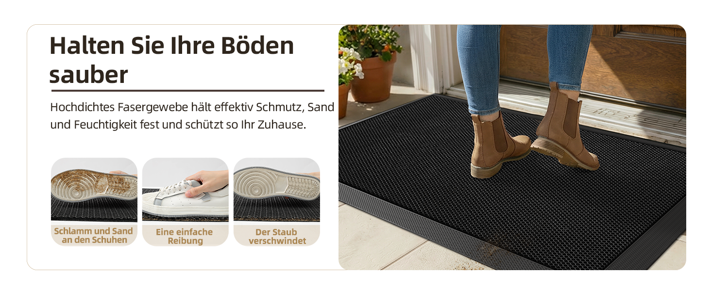 Килимок для дому та вулиці COLOR&GEOMETRY 43x76 см, сірий, антиковзаючий, легко миється