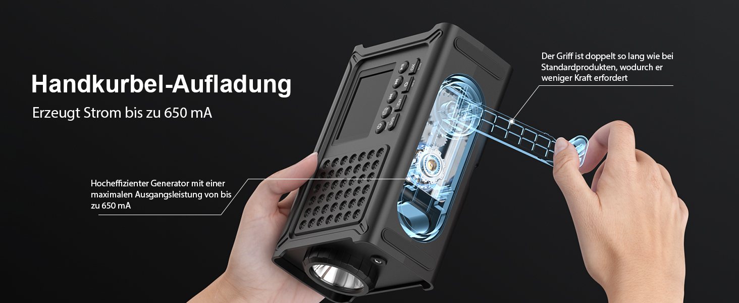 Радіоприймач Kurbelradio з DAB/DAB+/UKW, акумулятор 12000mAh, сонячна панель 8500mm², ручне радіо, Bluetooth 5.0, ліхтарик, ліхтар для читання, Outdoor, кемпінг, зелений (чорний)