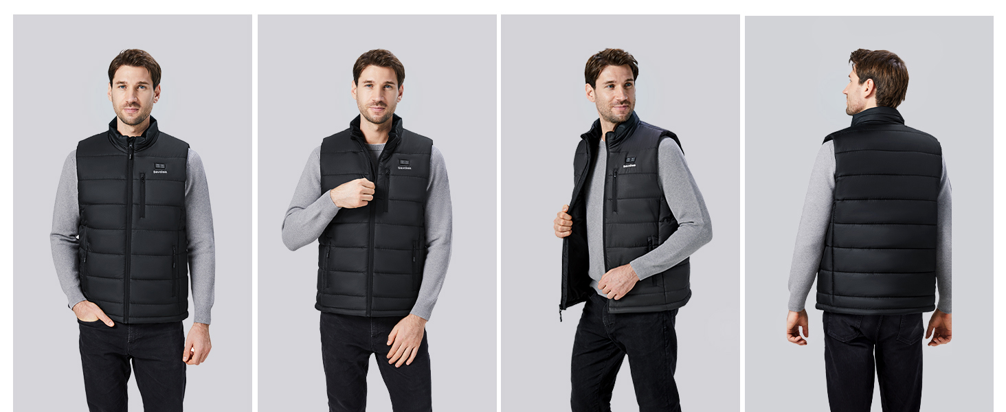 Обогреваемая жилетка для мужчин Hilpert с Powerbank 16000mAh 7,4V, аккумуляторная, с подогревом