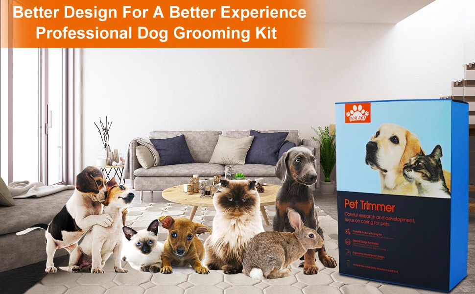 Триммер для собак Pw Trim Pro: тихий, водонепроникний, для догляду за лапами, очима, вухами, обличчям та тілом (набір)