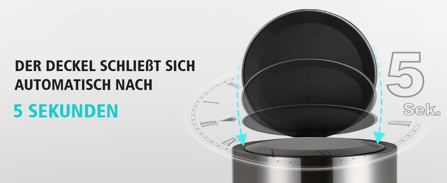 Рибеллі Відро для сміття 30л з нержавіючої сталі, з педальним механізмом, м'яке закриття, сортування сміття, кругле (Мигдальний колір з сенсором)