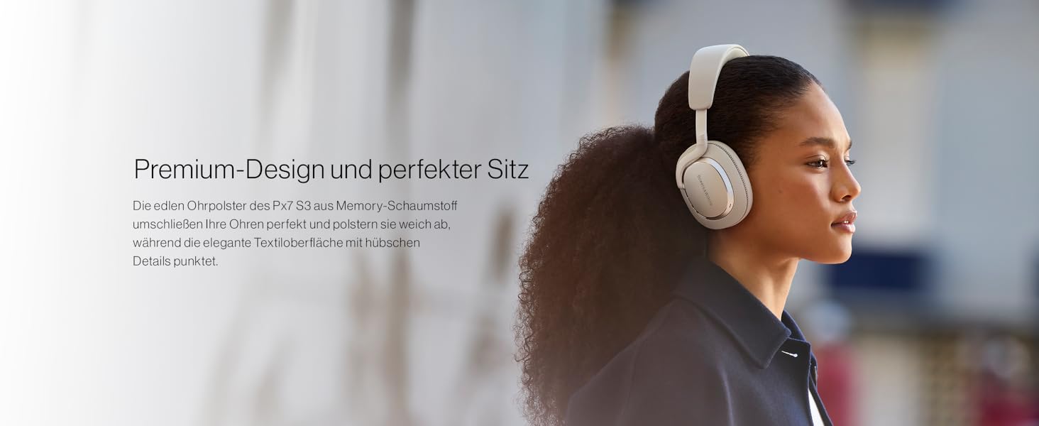 Навушники Bowers & Wilkins Px7 S3: бездротові, з активним шумопоглинанням, aptX™ Lossless, швидка зарядка, 30 годин роботи, 8 мікрофонів - чорний