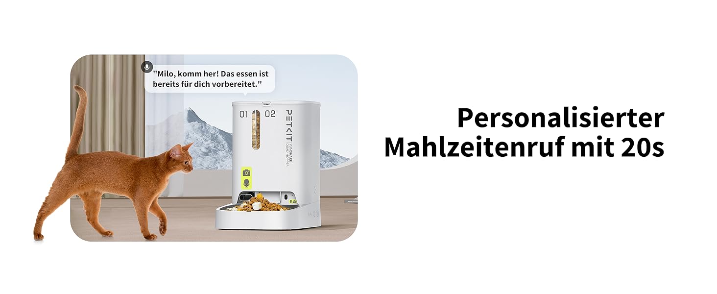 Автоматичний годівниця для котів та собак PETKIT з камерою та AI, 5л, 1-10 прийомів їжі/день, 1-30 порцій
