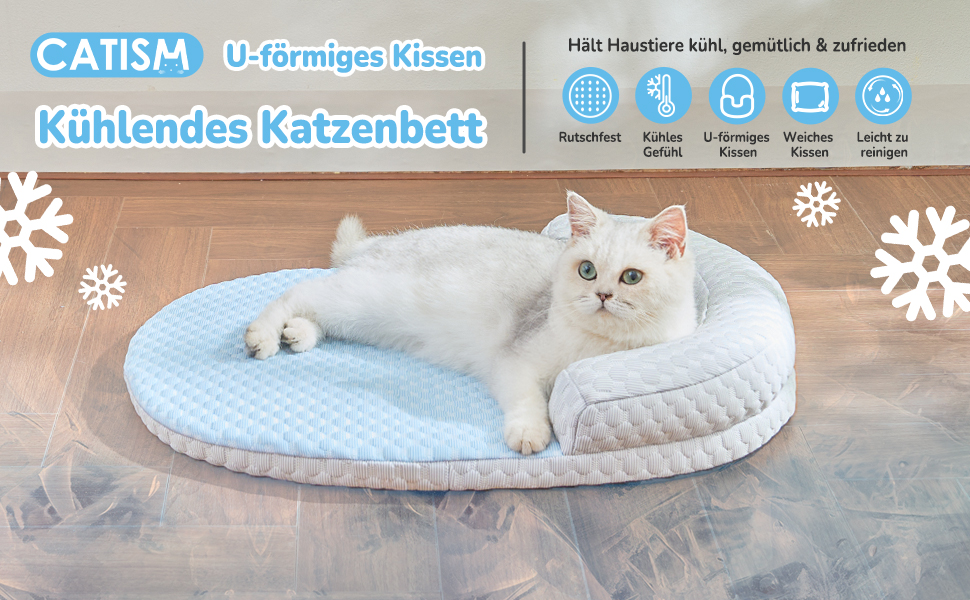 Підвісне ліжко для котів CATISM 360° з можливістю обертання, кошик для сну, 36x38 см, до 20 кг (блакитний)