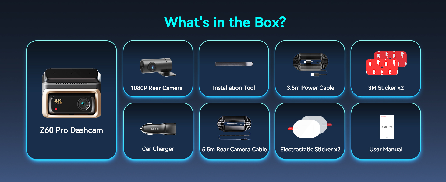 DDPAI Z60 Pro: 4K відеореєстратор з подвійними камерами STARVIS, GPS, WiFi, 32GB, 24h парковка