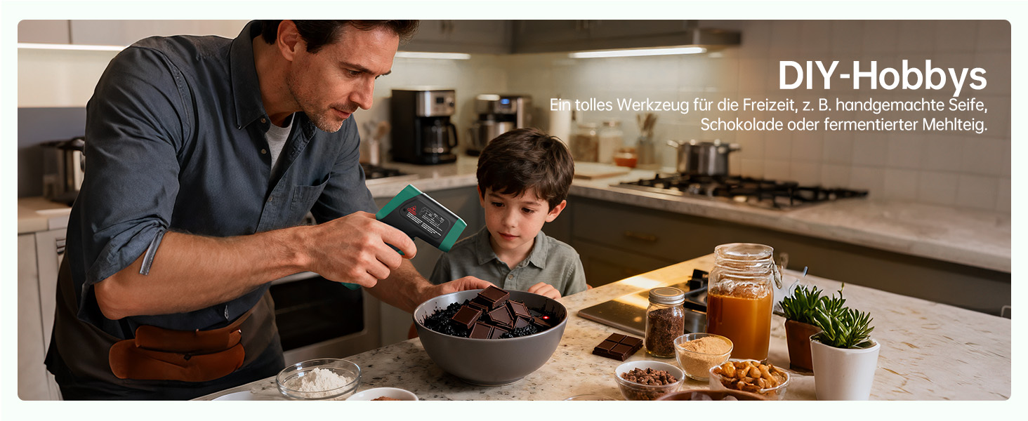 Інфрачервоний термометр ERICKHILL -50°C до 800°C, безконтактний цифровий лазерний термометр з щупом для м'яса -50°C до 300°C, регульований коефіцієнт випромінювання – для приготування їжі/грилю/заморожування