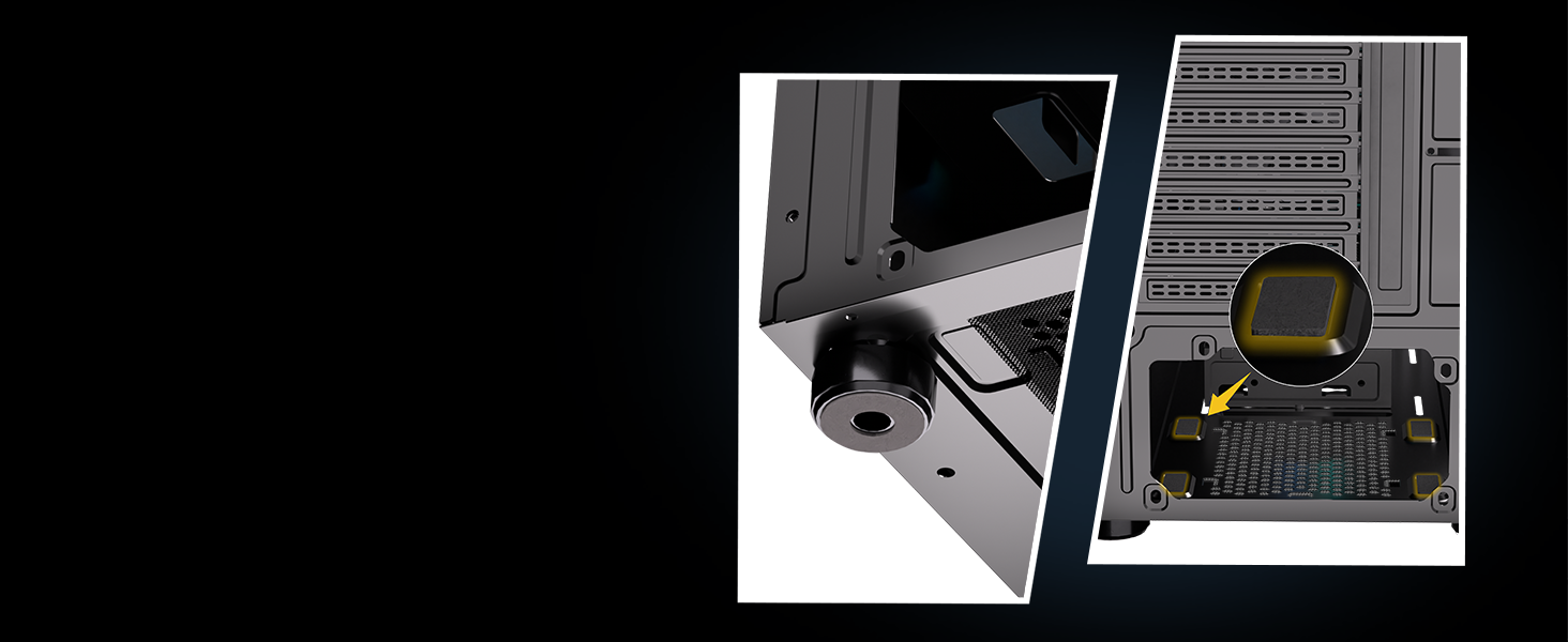 Корпус ПК MUSETEX G07 ATX з 6 вентиляторами ARGB, USB 3.0, чорний, Mid Tower для геймінгу