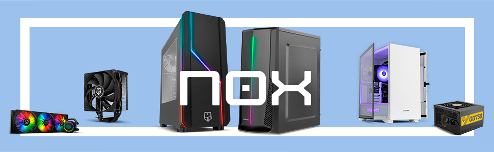 Корпус для ПК NOX Xtreme Products Hummer Vision Black – Mid-Tower ATX/Micro ATX з загартованим склом, підтримка 5 вентиляторів, USB 3.0