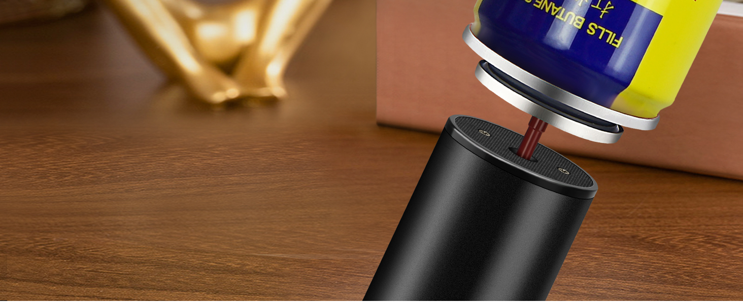 Газовий пальник для кухні Küchenbrenner: потужний Jet-полум'я, заправний бутаном, для крем-брюле, паяння (без бутану), чорний Wb009