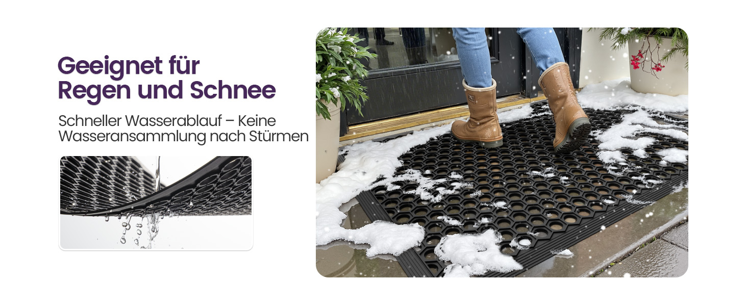 Килимок для дому та вулиці DEXI, 60x90 см, колір вугільний, антиковзаючий, водонепроникний