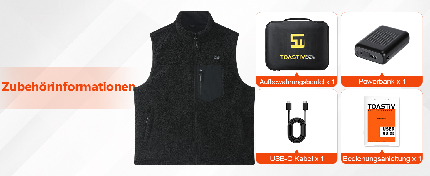 Електрична гріюча жилетка для чоловіків з Powerbank 18400mAh, флісова жилетка, тепла жилетка для зими, чорна L