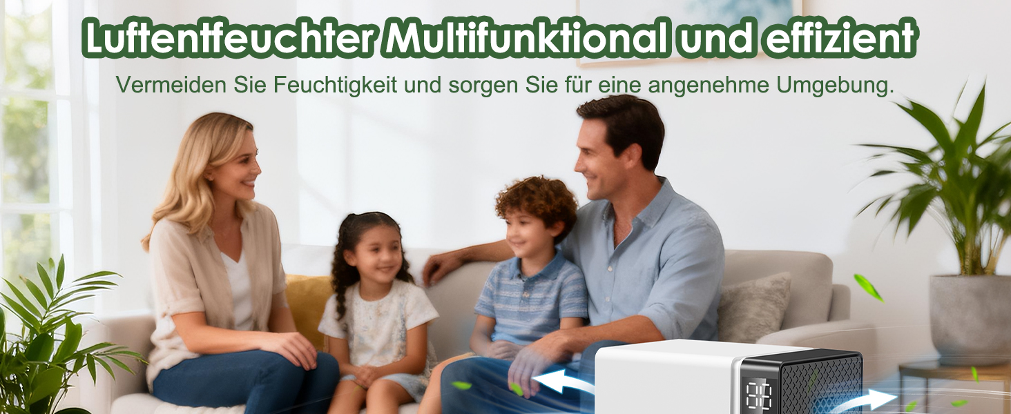 Електричний осушувач повітря 2700 мл з автоматичним вимкненням, таймером, нічним режимом та 7-кольоровим нічним світлом, портативний для дому, ванної кімнати, підвалу (600 мл/24 год)