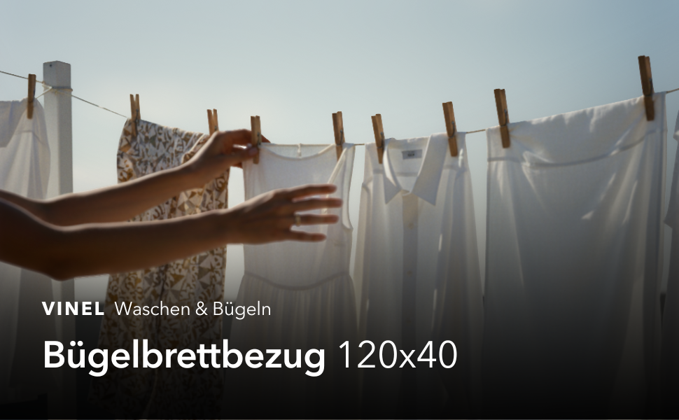 Набір для прасувальної дошки 120x40 см, бавовна, XXL-подушка, стабільний гумовий резинок, універсальний, сірий