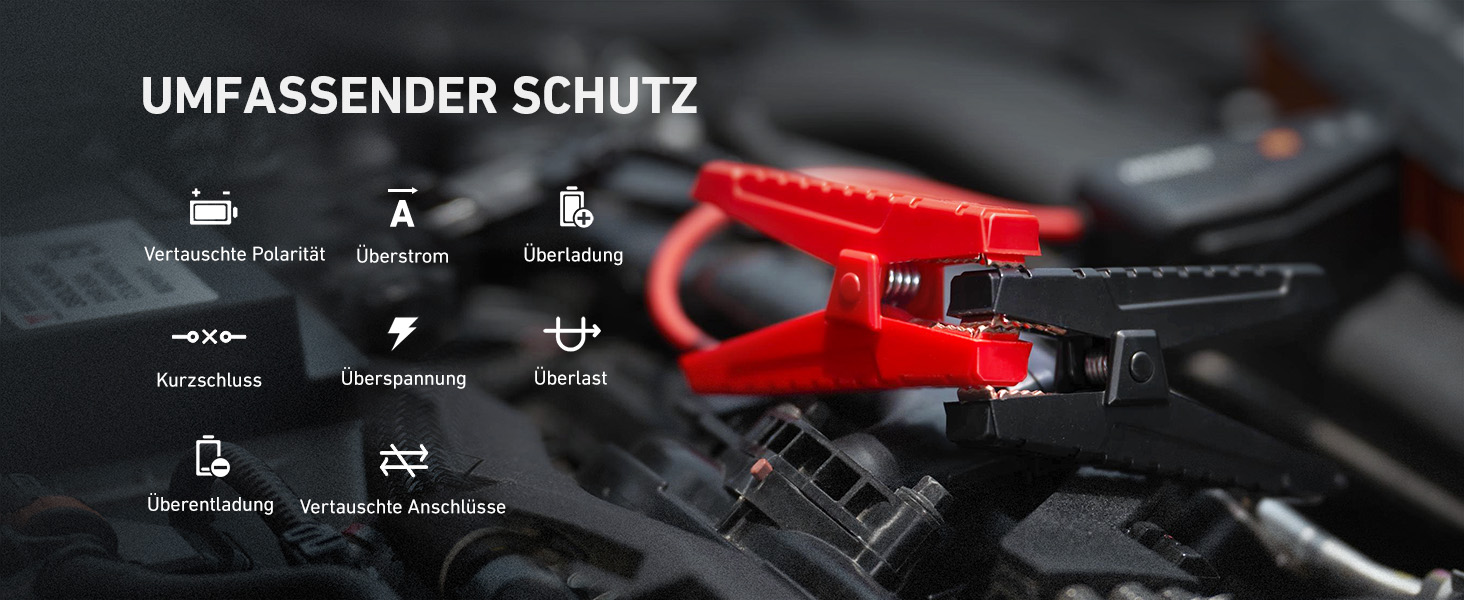 Powerbank AstroAI B8 для автомобіля: пускова станція, 1500A, 7.0L бензин/5.5L дизель, LED, QC 3.0 USB, 12V