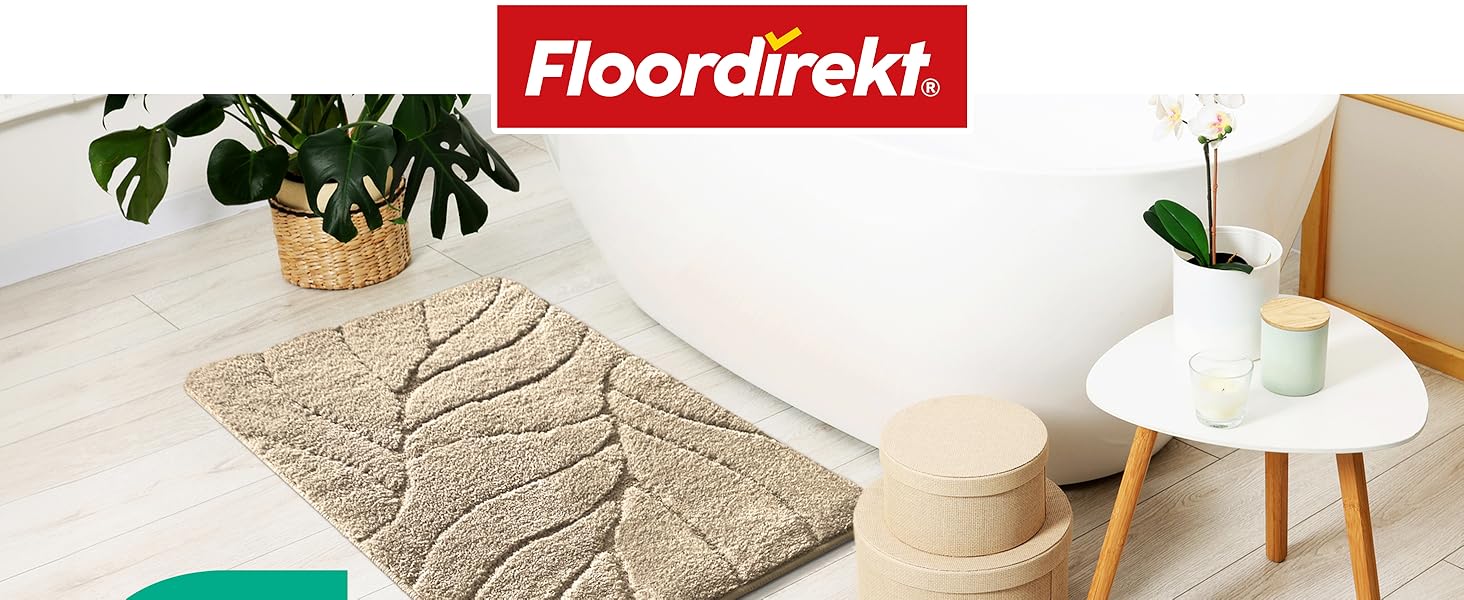 М'який килимок для ванної кімнати Floordirekt Maris, швидкосохнучий з антиковзаючим покриттям, колір слонова кістка (Ivory), 60 x 120 см