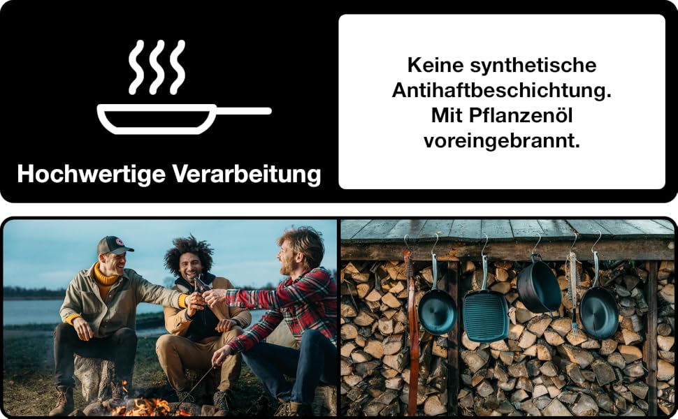 Чавунна сковорода-гриль SKOTTSBERG 28x28 см, з антипригарним покриттям (без PFAS), для індукції, газу, електроплити, духовки та гриля