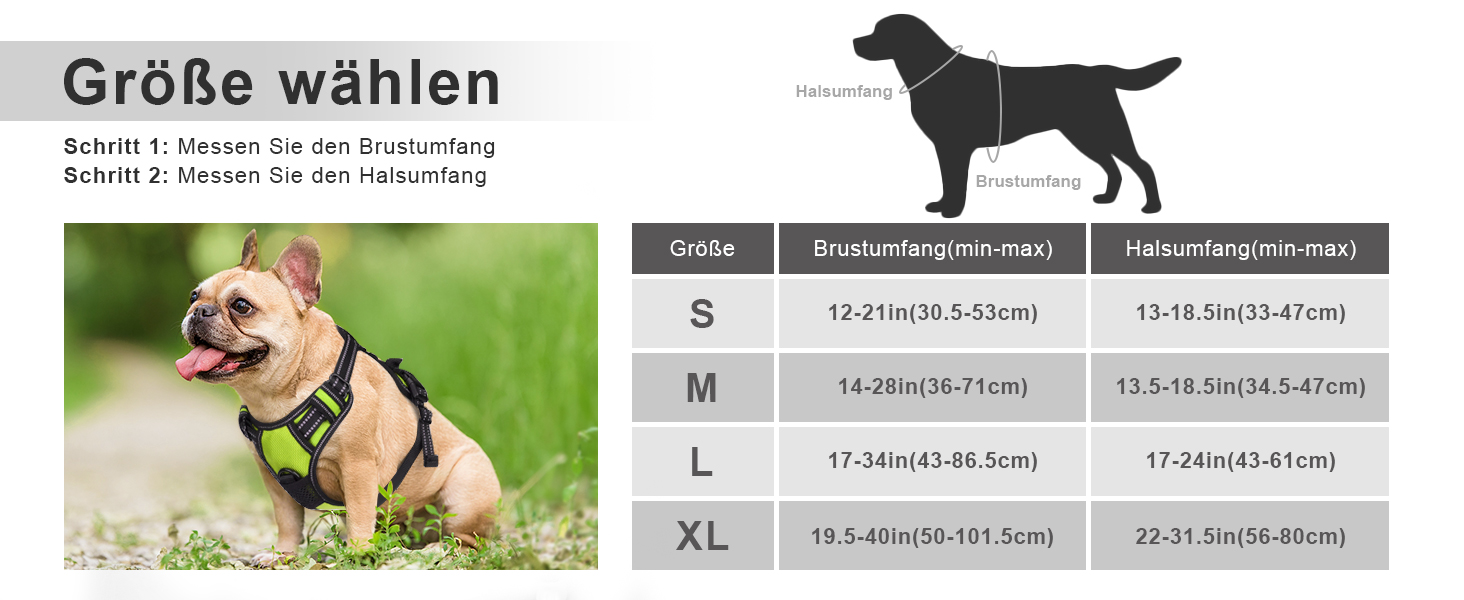 Нашийник для собак Joytale середнього розміру, світловідбиваючий, дихаючий, регульований, з ручкою для тренувань, M (1 шт., зелений)