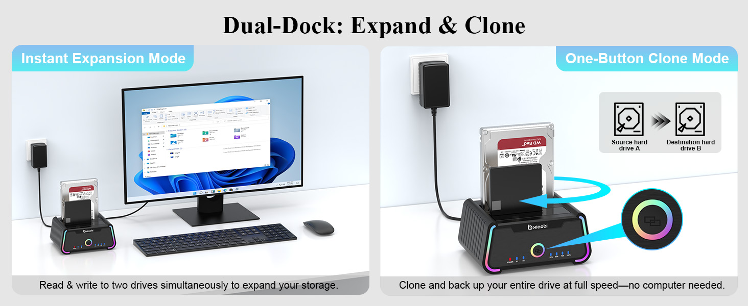Док-станція для жорстких дисків USB-C Dual Bay для 2.5