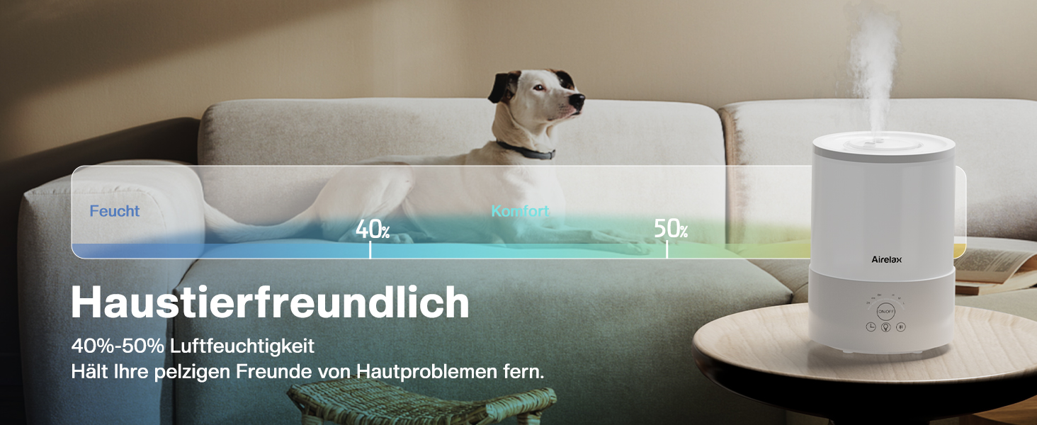 Зволожувач повітря Airelax 2.5L з аромадифузором, тихий, з автовимкненням, для дитячої кімнати, рослин, 360°